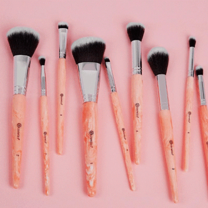 Rose Quartz 9 Piece Makeup Brush Set