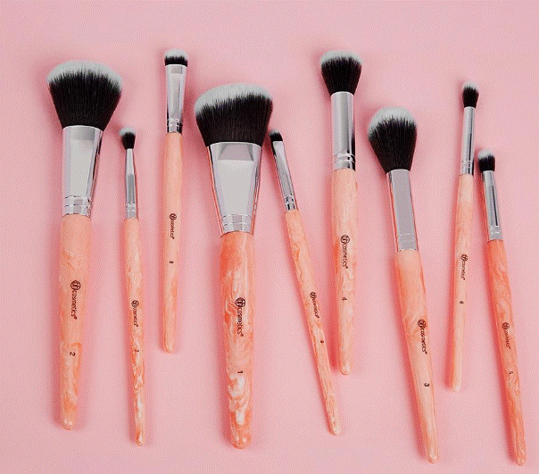 Rose Quartz 9 Piece Makeup Brush Set