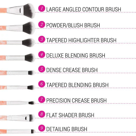 Rose Quartz 9 Piece Makeup Brush Set