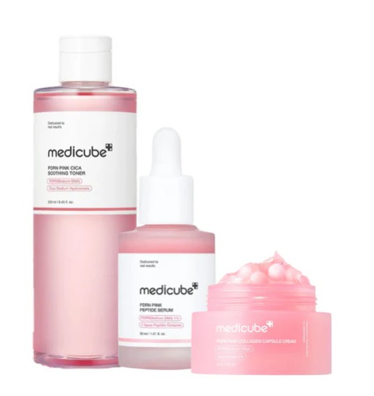 Medicube PDRN Toner Serum and Cream Set -Ultimate Skin Rejuvenation Trio for Youthful Radiance